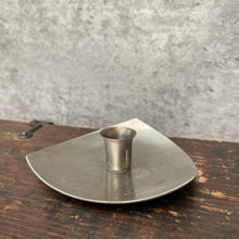 Load image into Gallery viewer, Vintage 1930s Stainless Steel Empire Made Triangular Candlesticks Pair - By Prices
