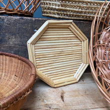 Load image into Gallery viewer, Vintage Bamboo Trinket Dish Plate - Boho Tiki