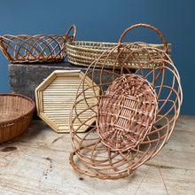 Load image into Gallery viewer, Vintage Willow Wood Portuguese Handmade Basket