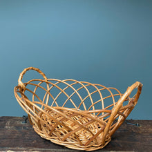 Load image into Gallery viewer, Vintage Willow Wood Portuguese Handmade Basket