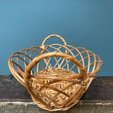 Load image into Gallery viewer, Vintage Willow Wood Portuguese Handmade Basket