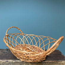 Load image into Gallery viewer, Vintage Willow Wood Portuguese Handmade Basket
