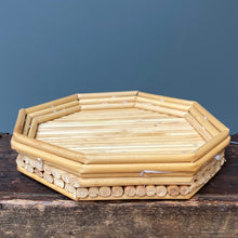 Load image into Gallery viewer, Vintage Bamboo Trinket Dish Plate - Boho Tiki