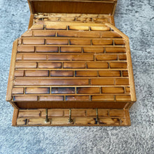 Load image into Gallery viewer, Vintage Bamboo Wood Wall Hung 1970s Key & Letter Rack Holder