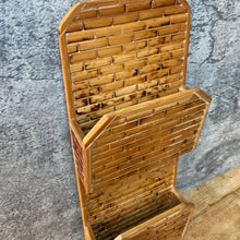 Load image into Gallery viewer, Vintage Bamboo Wood Wall Hung 1970s Key & Letter Rack Holder