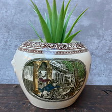 Load image into Gallery viewer, Vintage Ceramic Planter Plant Pot with Illustrations from Charles Dickins by Adams Pottery