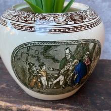 Load image into Gallery viewer, Vintage Ceramic Planter Plant Pot with Illustrations from Charles Dickins by Adams Pottery