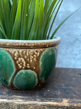 Load image into Gallery viewer, Vintage Ceramic Mid Century Green & Brown Planter Plant Pot
