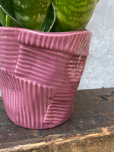 Load image into Gallery viewer, Vintage 1980s Purple Ceramic Planter House Plant Pot