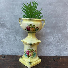 Load image into Gallery viewer, Vintage Small Porcelain Floral Rose Planter Plant Pot