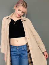Load image into Gallery viewer, Vintage 90s Raincoat Button Jacket With Removable Tartan Lining