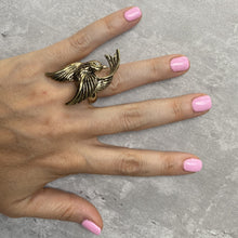 Load image into Gallery viewer, Vintage Oversize Bird & Faux Diamond Cocktail Ring