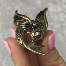 Load image into Gallery viewer, Vintage Oversize Bird & Faux Diamond Cocktail Ring