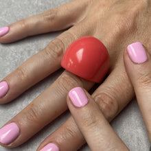 Load image into Gallery viewer, Vintage Coral Pink Oversized Cocktail Ring