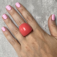Load image into Gallery viewer, Vintage Coral Pink Oversized Cocktail Ring
