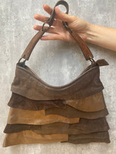 Load image into Gallery viewer, Vintage 90s Brown, Gold & Copper Leather Bag by Kookai