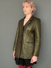 Load image into Gallery viewer, Vintage 90s Gold Bronze Real Leather Blazer Jacket