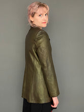 Load image into Gallery viewer, Vintage 90s Gold Bronze Real Leather Blazer Jacket