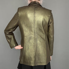 Load image into Gallery viewer, Vintage 90s Gold Bronze Real Leather Blazer Jacket