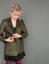 Load image into Gallery viewer, Vintage 90s Gold Bronze Real Leather Blazer Jacket