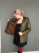 Load image into Gallery viewer, Vintage 90s Gold Bronze Real Leather Blazer Jacket