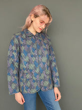 Load image into Gallery viewer, Vintage 80s Blue Light Quilted Zip Up Jacket Top Blazer
