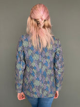 Load image into Gallery viewer, Vintage 80s Blue Light Quilted Zip Up Jacket Top Blazer