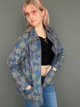 Load image into Gallery viewer, Vintage 80s Blue Light Quilted Zip Up Jacket Top Blazer