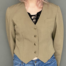 Load image into Gallery viewer, Vintage 80s Nude Brown Cropped Blazer Jacket Top