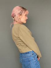 Load image into Gallery viewer, Vintage 80s Nude Brown Cropped Blazer Jacket Top