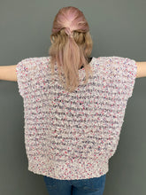 Load image into Gallery viewer, Vintage 80s Pink, Purple, White Knitted Crochet Jumper Top