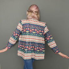 Load image into Gallery viewer, Vintage Late 80s Silky Aztec Print Button Blazer Jacket Blouse Top