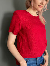 Load image into Gallery viewer, Vintage Early 90s Pure 100% Silk Red T-Shirt Top by Debenhams