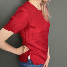 Load image into Gallery viewer, Vintage Early 90s Pure 100% Silk Red T-Shirt Top by Debenhams