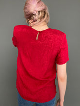Load image into Gallery viewer, Vintage Early 90s Pure 100% Silk Red T-Shirt Top by Debenhams