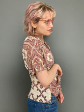 Load image into Gallery viewer, Vintage 80s Short Sleeve Ethnic Print Boho Shirt Blouse Top by Liz Claiborne