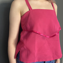 Load image into Gallery viewer, Vintage Early 80s Fuchsia Pink Square Neck Top