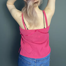 Load image into Gallery viewer, Vintage Early 80s Fuchsia Pink Square Neck Top