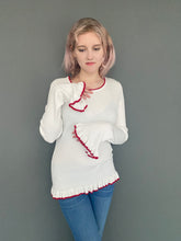 Load image into Gallery viewer, Vintage 90s Jane Norman White Ribbed Long Sleeve Jumper
