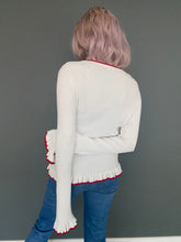 Load image into Gallery viewer, Vintage 90s Jane Norman White Ribbed Long Sleeve Jumper