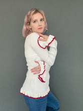 Load image into Gallery viewer, Vintage 90s Jane Norman White Ribbed Long Sleeve Jumper