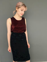 Load image into Gallery viewer, Vintage 90s Sleeveless Burgundy Red Sparkle Glitter Top