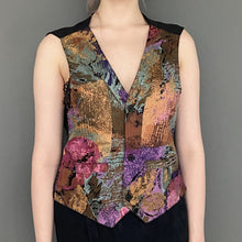 Load image into Gallery viewer, Vintage 80s Abstract Multicoloured Waistcoat Top