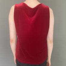 Load image into Gallery viewer, Vintage 80s Red Velvet Sleeveless Top by Laura Ashley