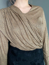 Load image into Gallery viewer, Vintage 80s Reptile Print Wrap Front Blouse Top