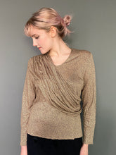 Load image into Gallery viewer, Vintage 80s Reptile Print Wrap Front Blouse Top