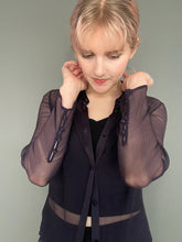 Load image into Gallery viewer, Vintage 90s Sheer Purple Blouse Shirt