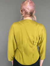 Load image into Gallery viewer, Vintage 80s Green 3/4 Sleeve Button Blouse Top