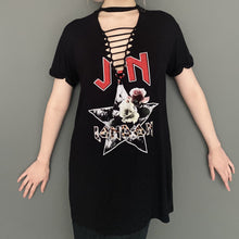 Load image into Gallery viewer, Vintage 90s Black Jane Norman Biker Rock Chic T-Shirt Top