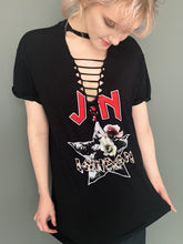 Load image into Gallery viewer, Vintage 90s Black Jane Norman Biker Rock Chic T-Shirt Top